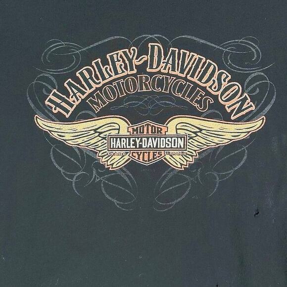 HARLEY-DAVIDSON Vintage Forever Silver Wings Motorcycle Tee Black M Short Sleeve - Picture 5 of 11